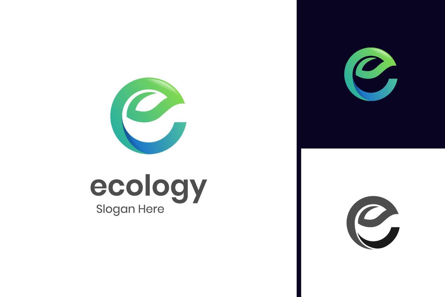 carta e com folha eco logotipo ícone Projeto com folhagem gráfico elemento símbolo para ecologia, ervas logotipo modelo vetor