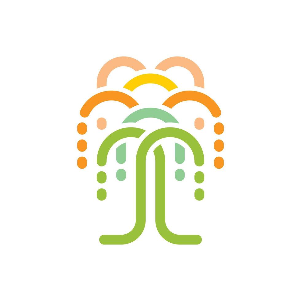 abstrato salgueiro árvore logotipo vetor