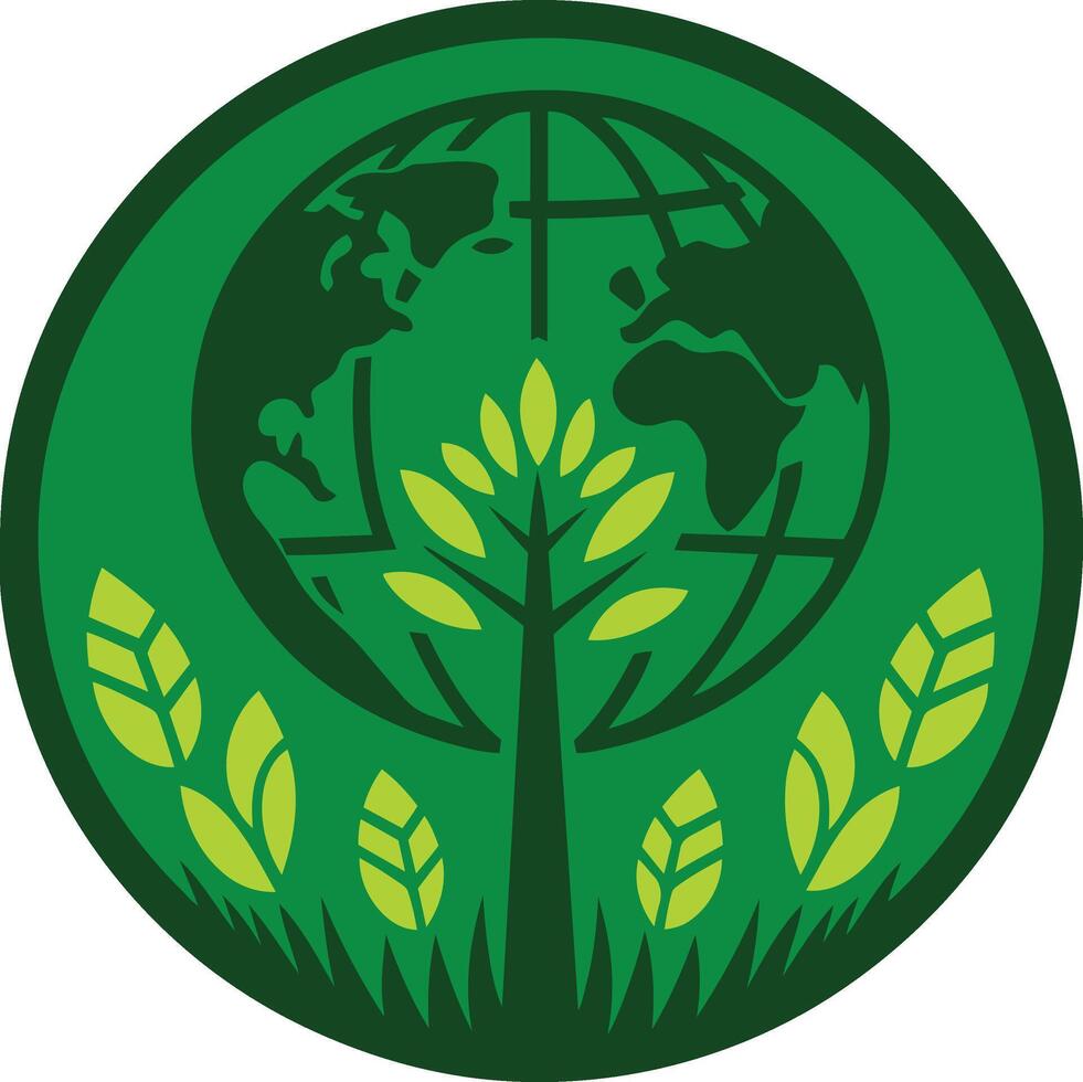 verde mundo com árvore conceito ícone ilustração. mundo meio Ambiente e terra dia conceito. vetor