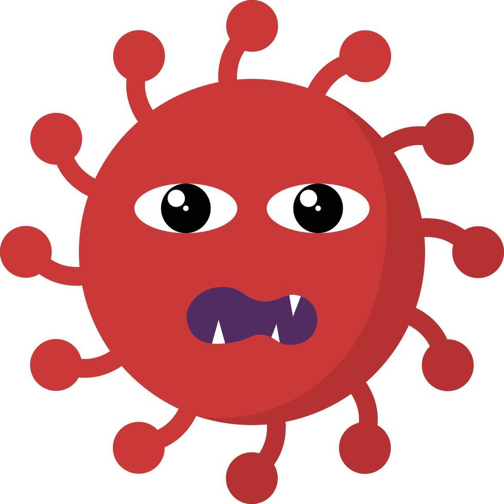 fofa bactérias e vírus personagem ilustração. isolado em branco fundo vetor