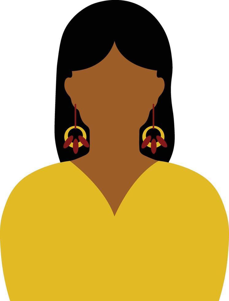 africano mulher avatar dentro plano Projeto. isolado ilustração em branco fundo. vetor