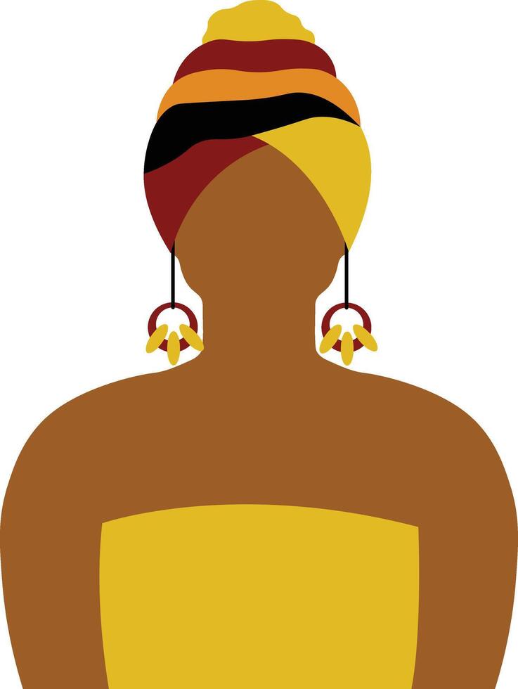 africano mulher avatar dentro plano Projeto. isolado ilustração em branco fundo. vetor