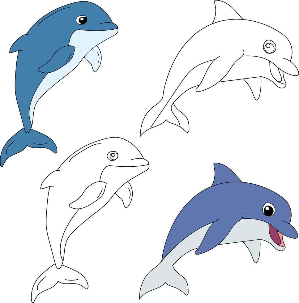 golfinho clipart. aquático animal clipart para amantes do embaixo da agua mar animais, marinho vida, e mar vida vetor