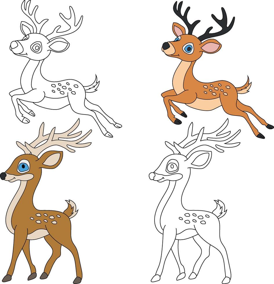 veado clipart. selvagem animais clipart coleção para amantes do selvas e animais selvagens. isto conjunto vai estar uma perfeito Adição para seu safári e com tema zoológico projetos. vetor