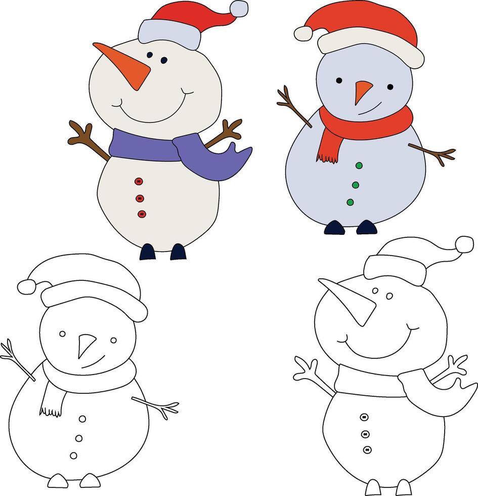 boneco de neve clipart para amantes do inverno temporada. isto inverno tema boneco de neve ternos Natal celebração vetor