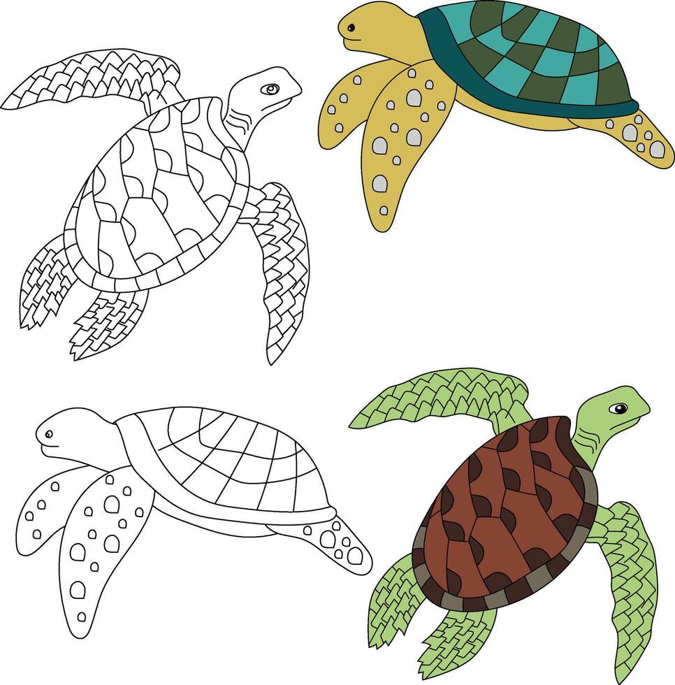 mar tartaruga clipart. aquático animal clipart para amantes do embaixo da agua mar animais, marinho vida, e mar vida vetor