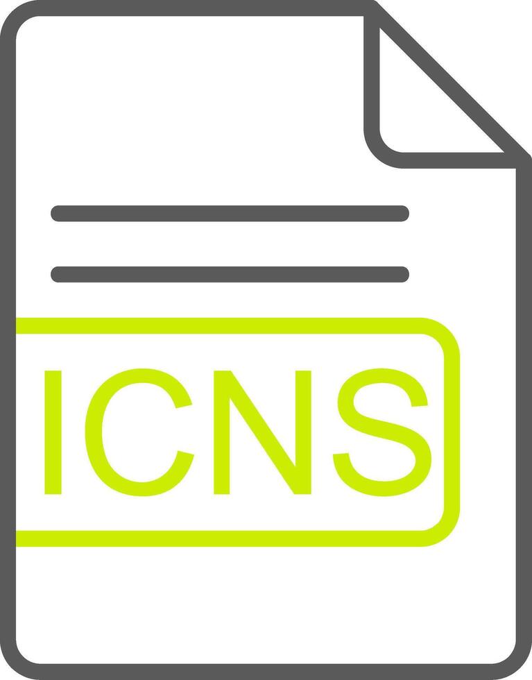 icns Arquivo formato linha dois cor ícone vetor