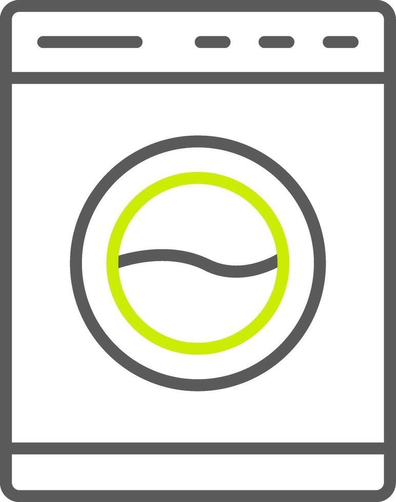 ícone de duas cores da linha da máquina de lavar vetor