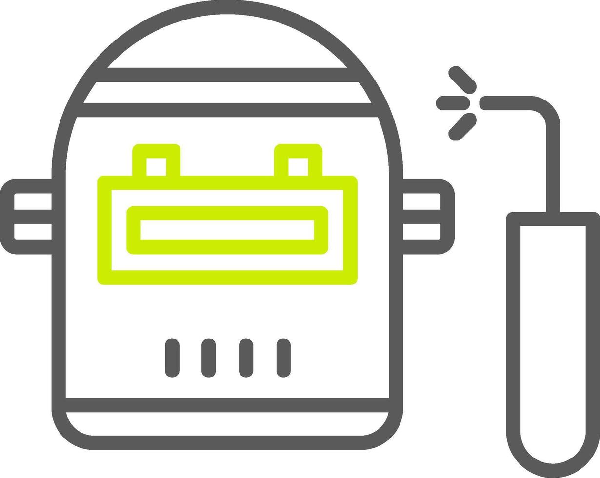 linha de máscara de soldagem ícone de duas cores vetor