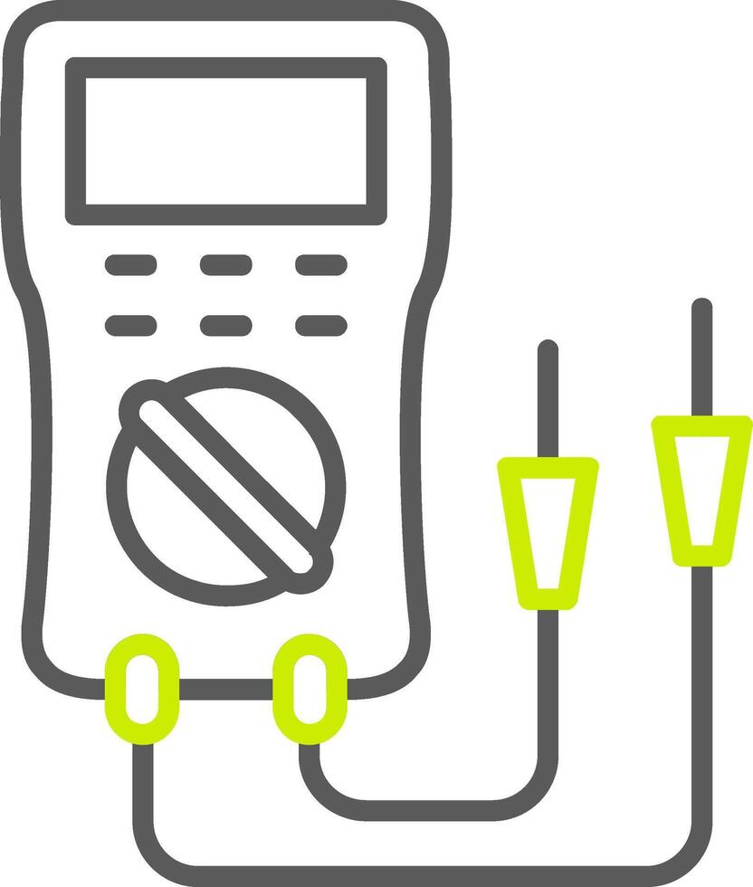 ícone de duas cores de linha de multímetro vetor