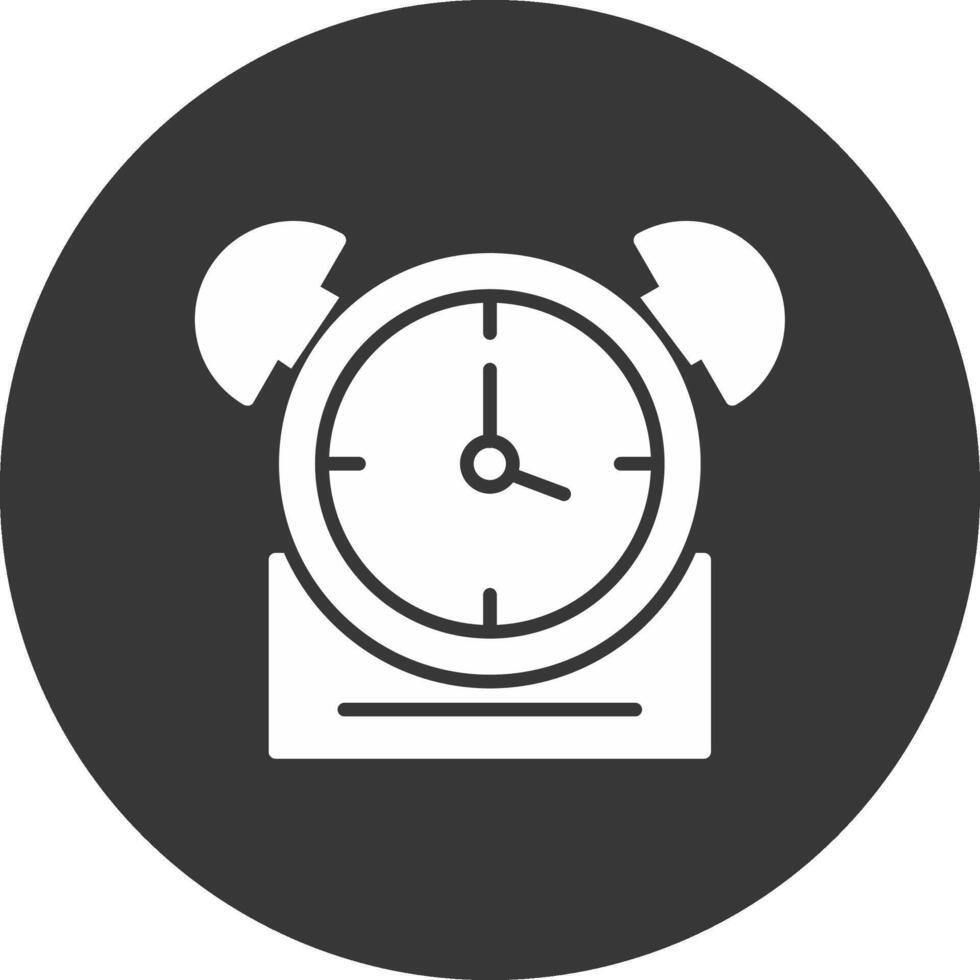ícone invertido de glifo de relógio vetor
