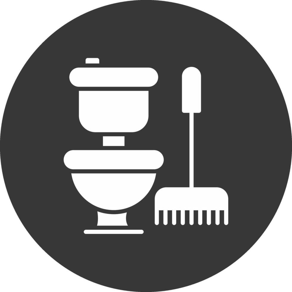 ícone invertido de glifo de banheiro vetor
