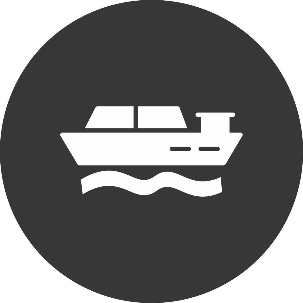 pedal barco glifo invertido ícone vetor