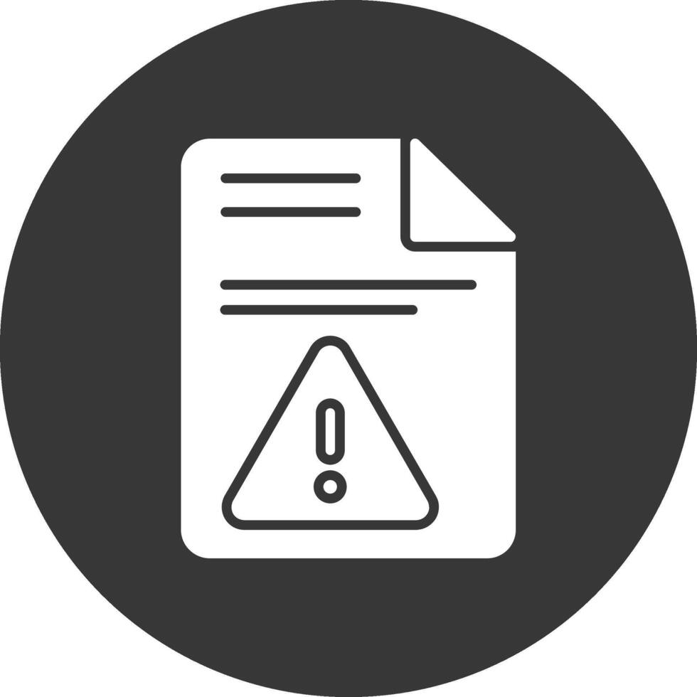 ícone invertido de glifo de documentos vetor