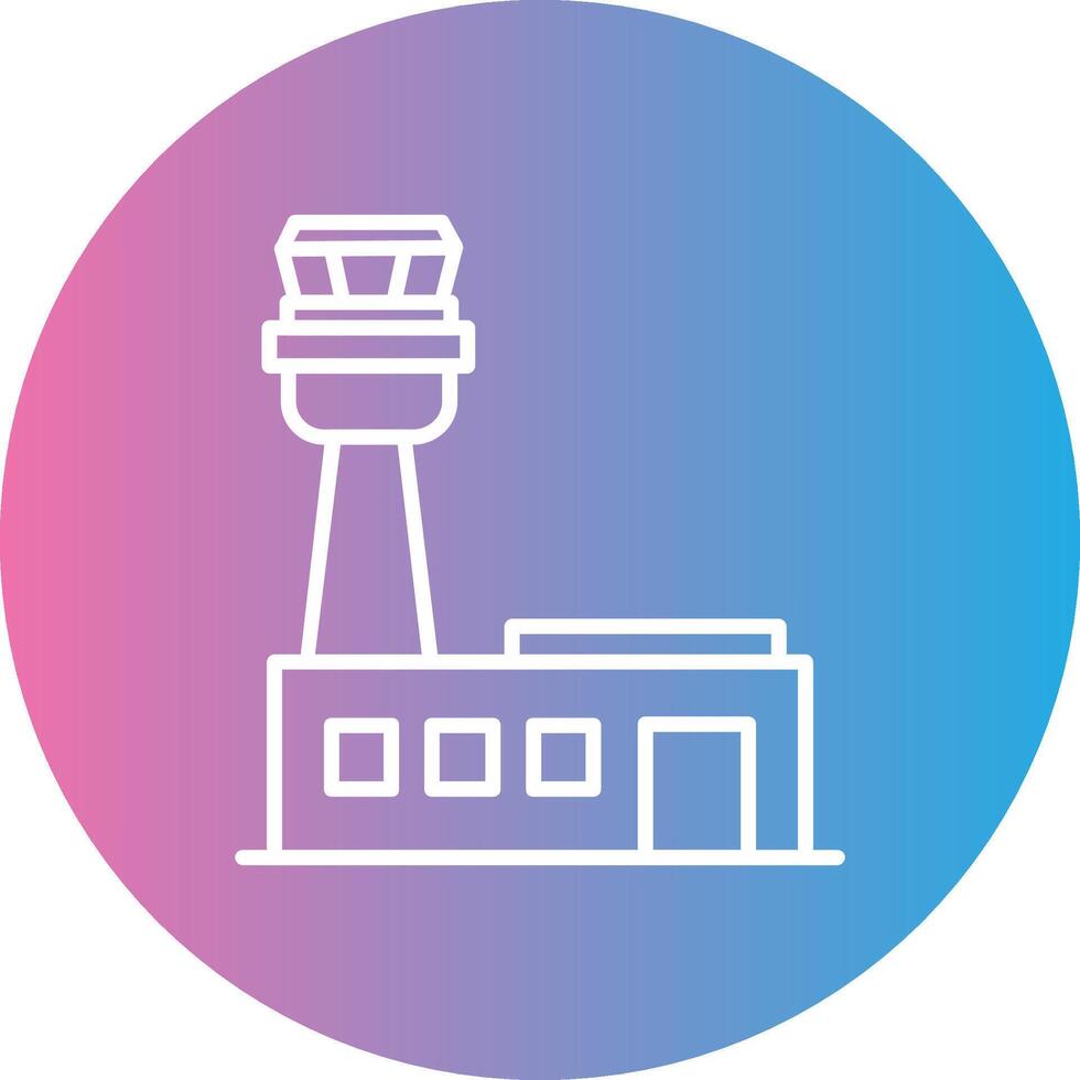 aeroporto linha gradiente círculo ícone vetor