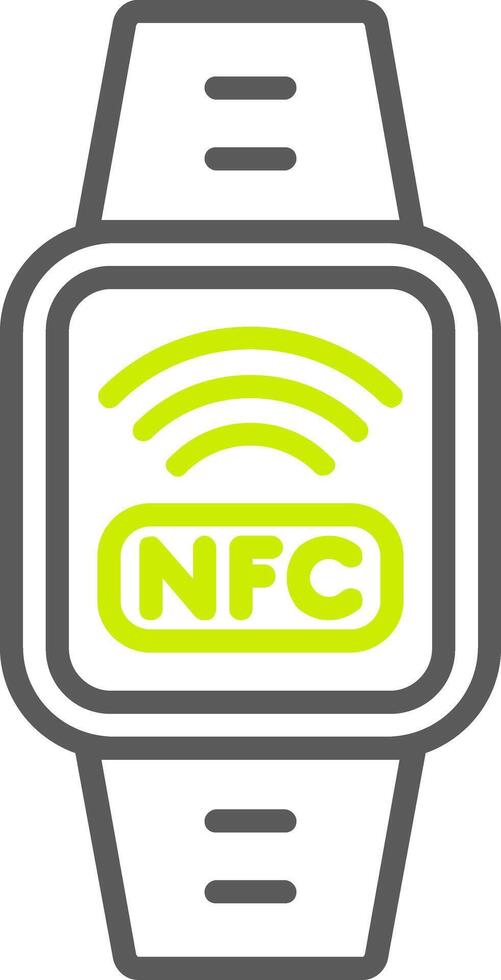 ícone de duas cores de linha nfc vetor