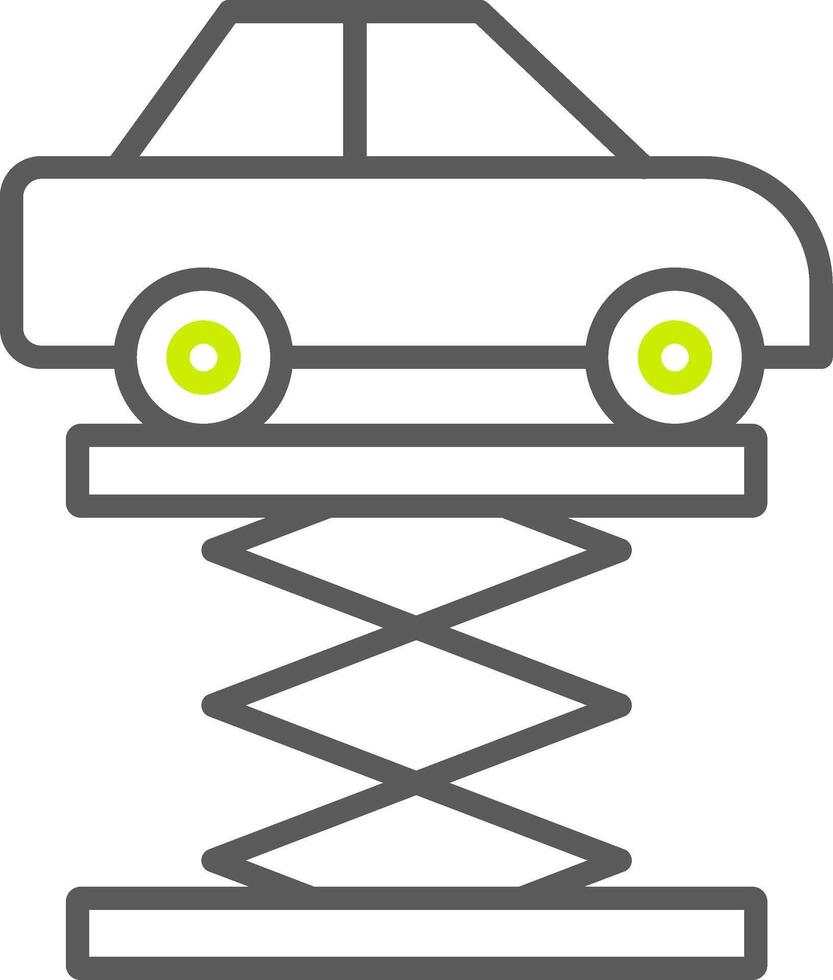 ícone de duas cores de linha de jack de carro vetor