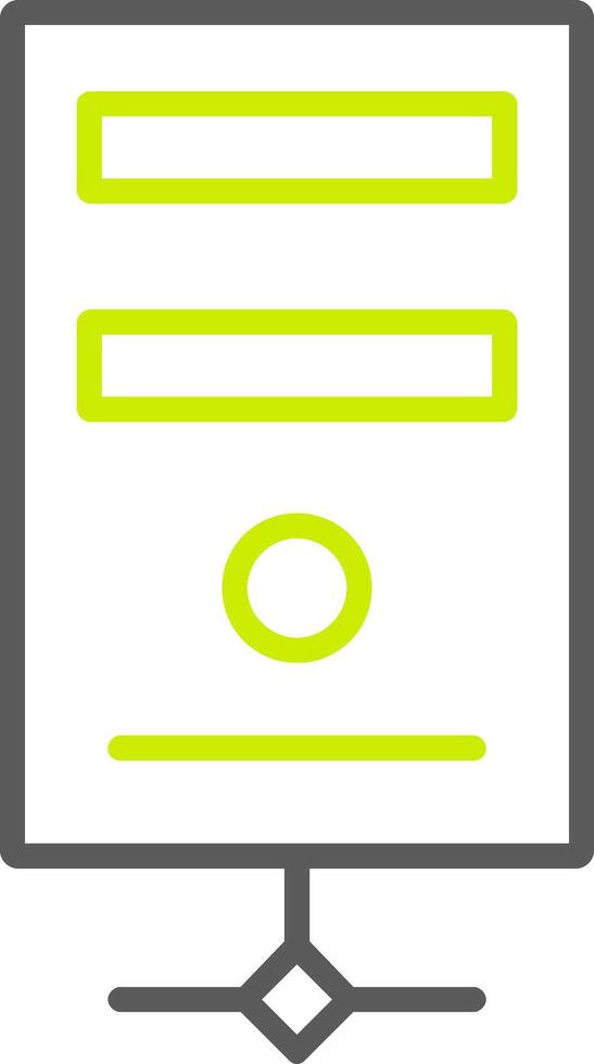 ícone de duas cores da linha do servidor vetor