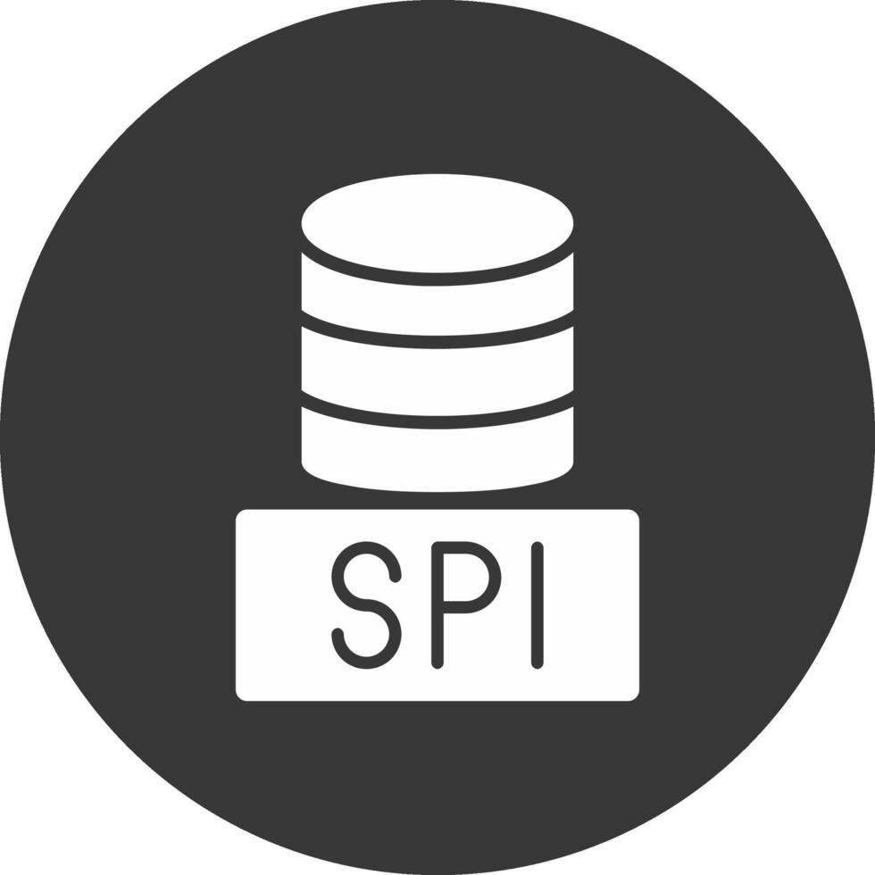 sql bases de dados glifo invertido ícone vetor