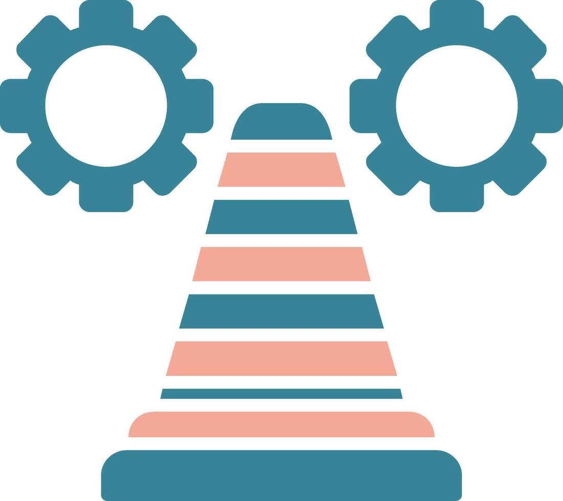 ícone de duas cores de glifo de cone de tráfego vetor