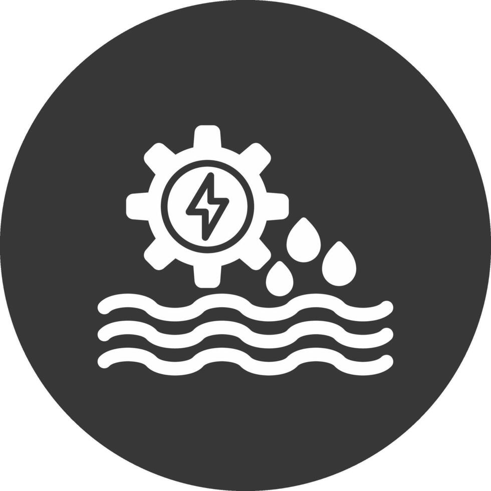 ícone invertido de glifo de energia hidrelétrica vetor