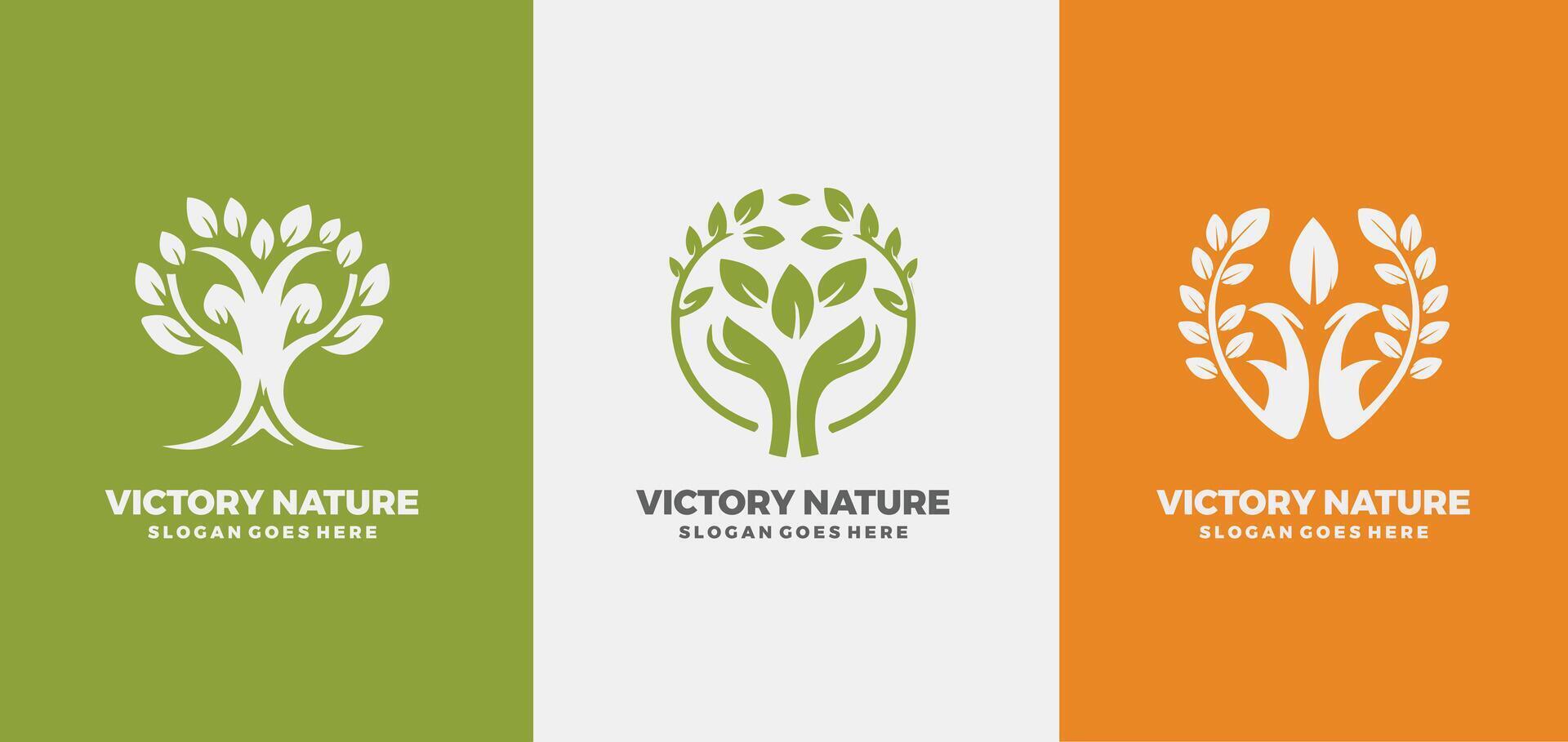 vitória natureza logotipo Projeto conjunto modelo, pró estilo conceito vetor