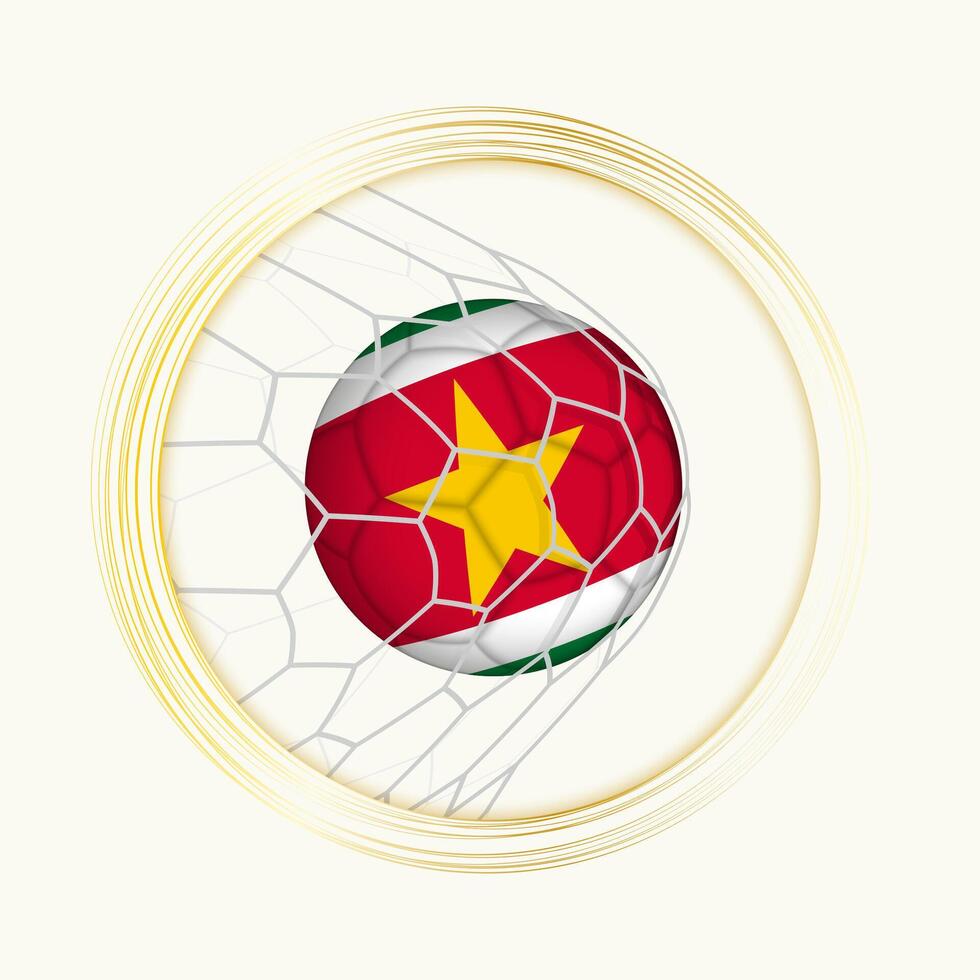 suriname pontuação meta, abstrato futebol símbolo com ilustração do suriname bola dentro futebol líquido. vetor