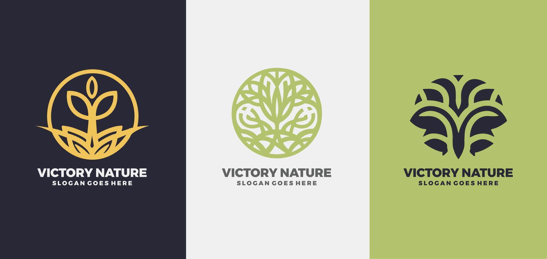 vitória natureza logotipo Projeto conjunto modelo, pró estilo conceito vetor