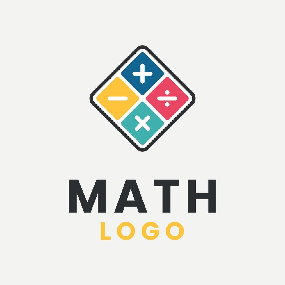 matemático logotipo Projeto para Educação aluna ou matemática curso vetor