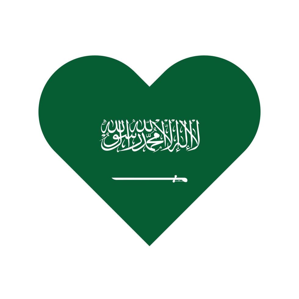 nacional bandeira do saudita arábia. saudita arábia bandeira. saudita arábia coração bandeira. vetor