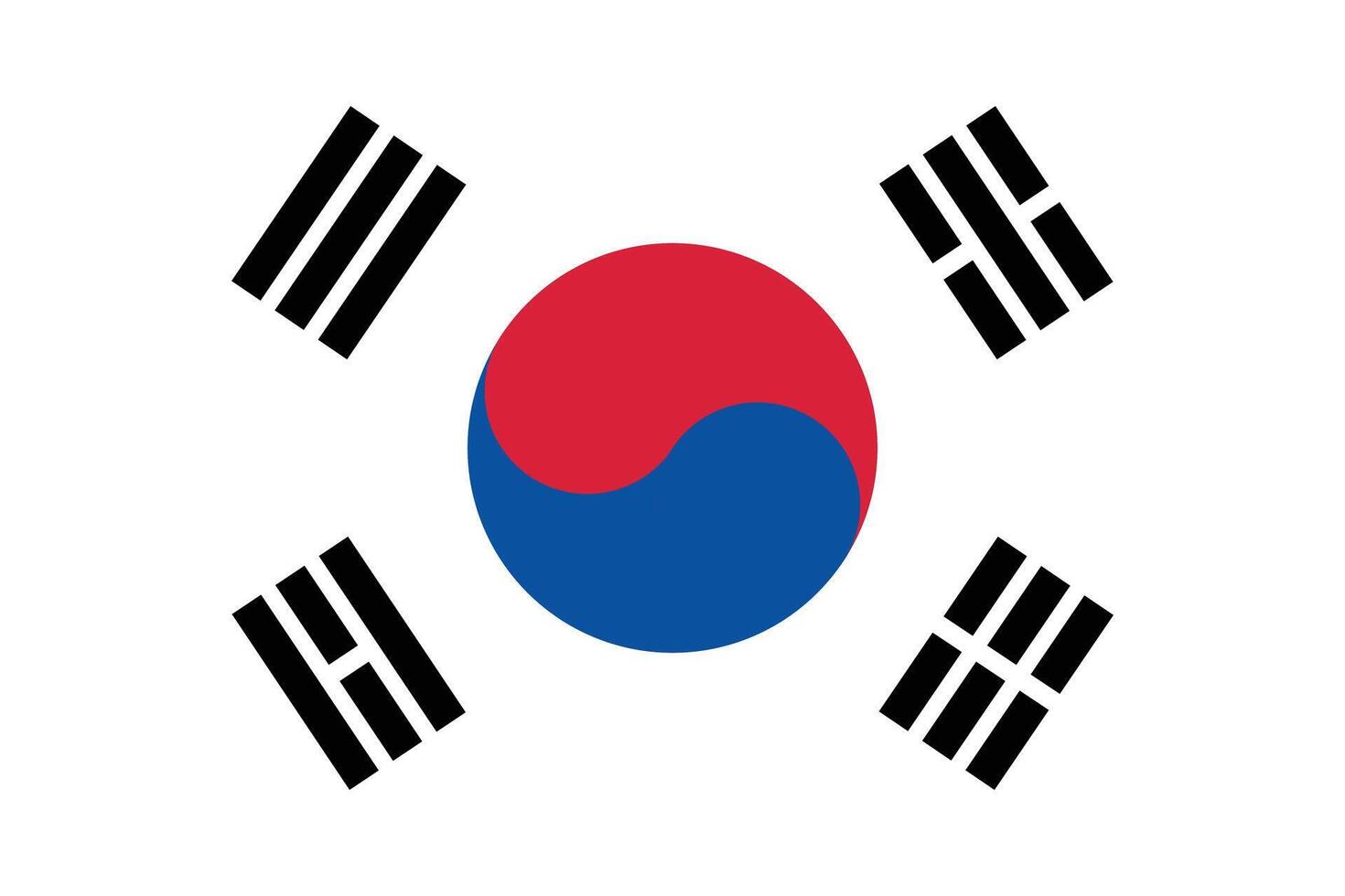 nacional bandeira do sul Coréia. sul Coréia bandeira. acenando sul Coréia bandeira. vetor