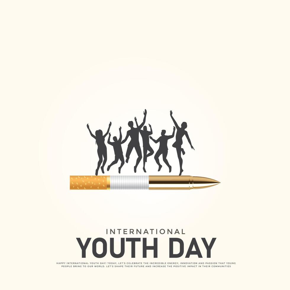 internacional juventude dia, criativo Publicidades, 3d ilustrações vetor