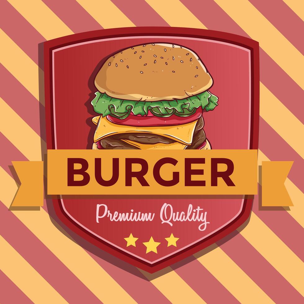 mão desenhando hamburguer bandeira ou poster vetor