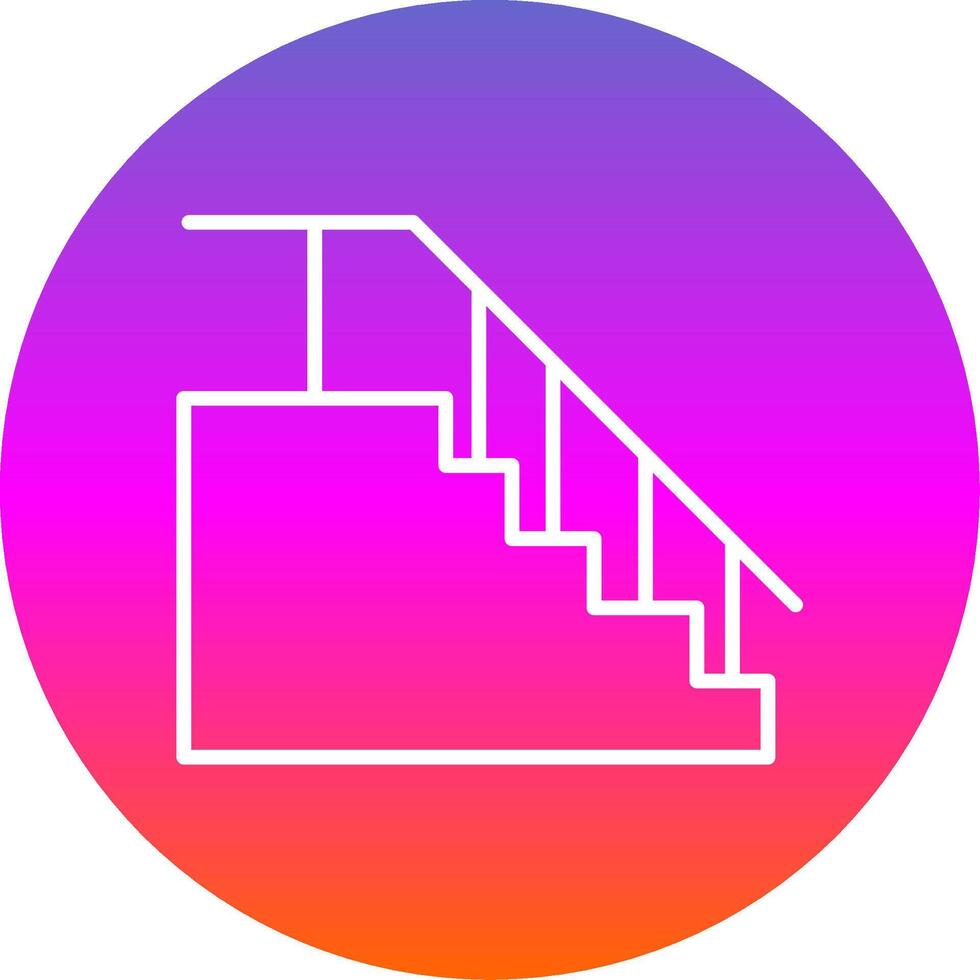 escadas linha gradiente círculo ícone vetor