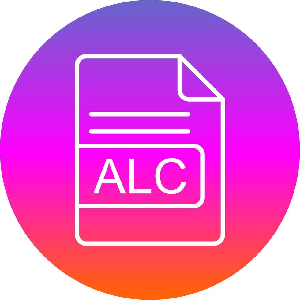 alc Arquivo formato linha gradiente círculo ícone vetor