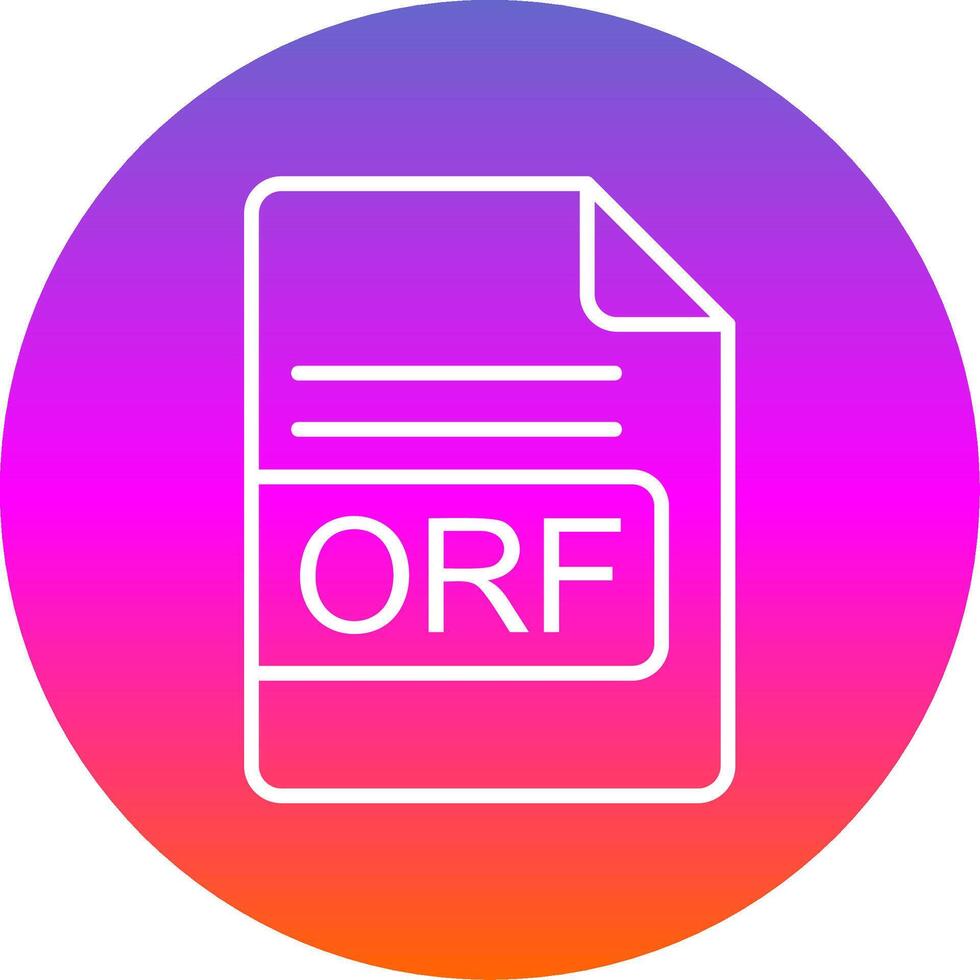 orf Arquivo formato linha gradiente círculo ícone vetor