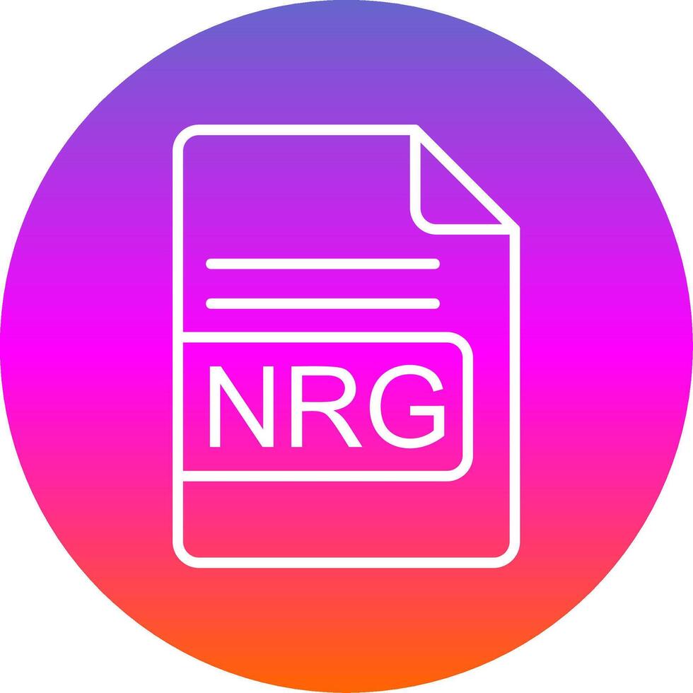 nrg Arquivo formato linha gradiente círculo ícone vetor