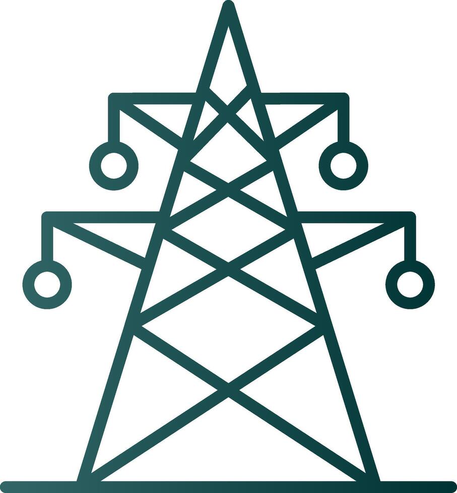 ícone de gradiente de linha de torre elétrica vetor