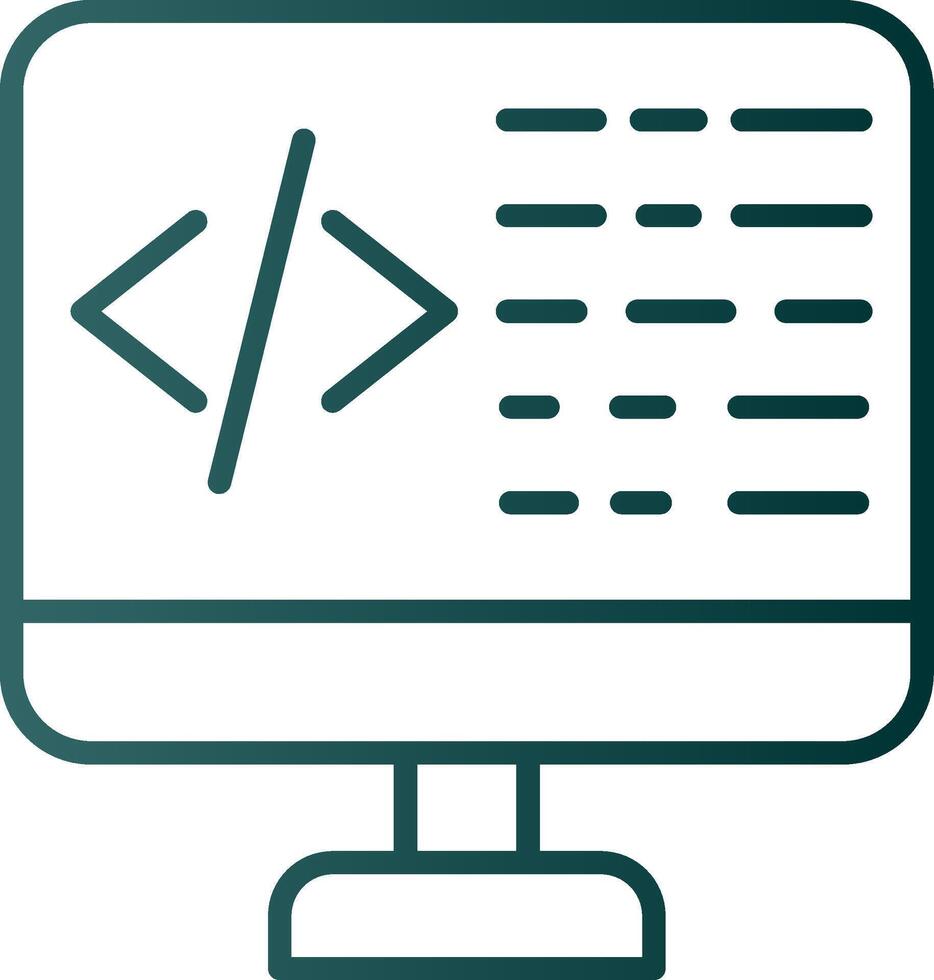 ícone de gradiente de linha de codificação vetor