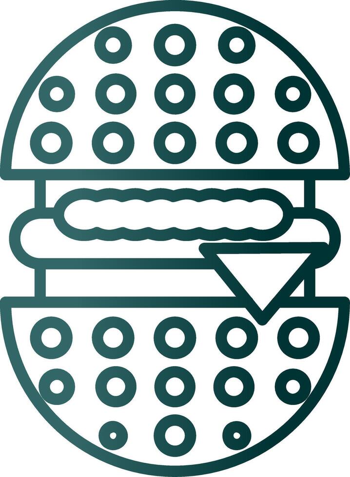 ícone de gradiente de linha de hambúrguer vetor