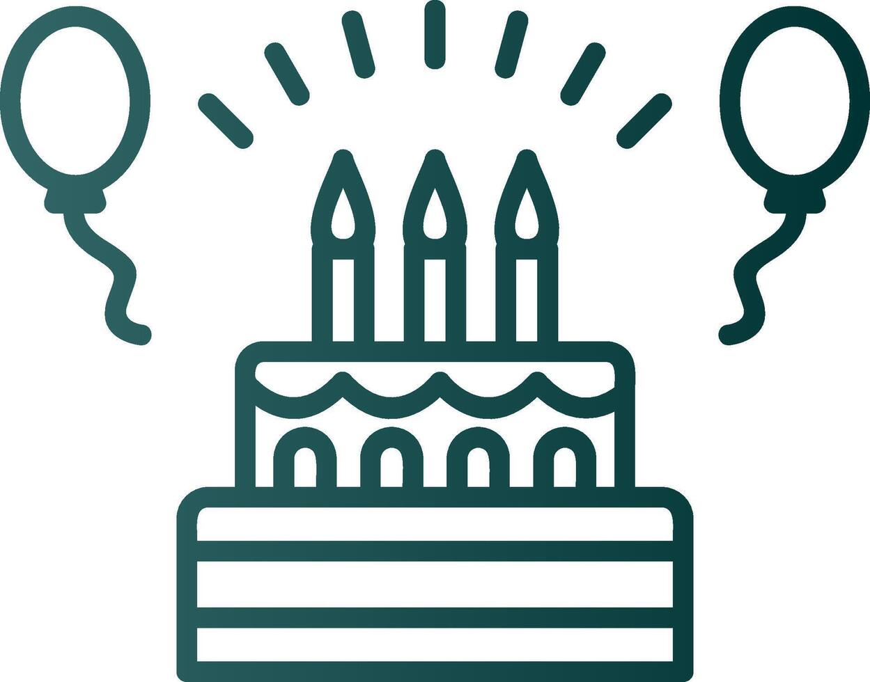 ícone de gradiente de linha de aniversário vetor