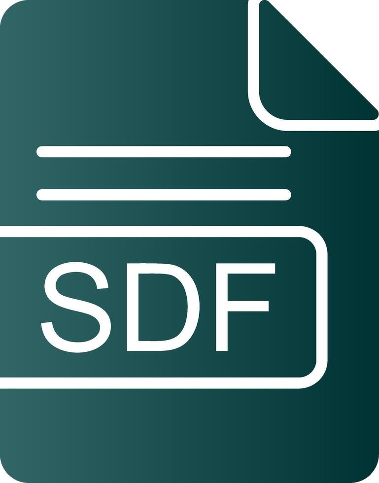 sdf Arquivo formato glifo gradiente ícone vetor