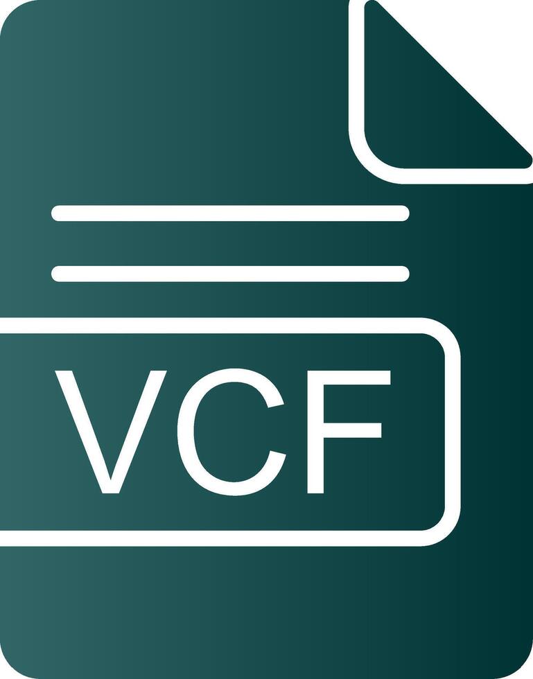 vcf Arquivo formato glifo gradiente ícone vetor