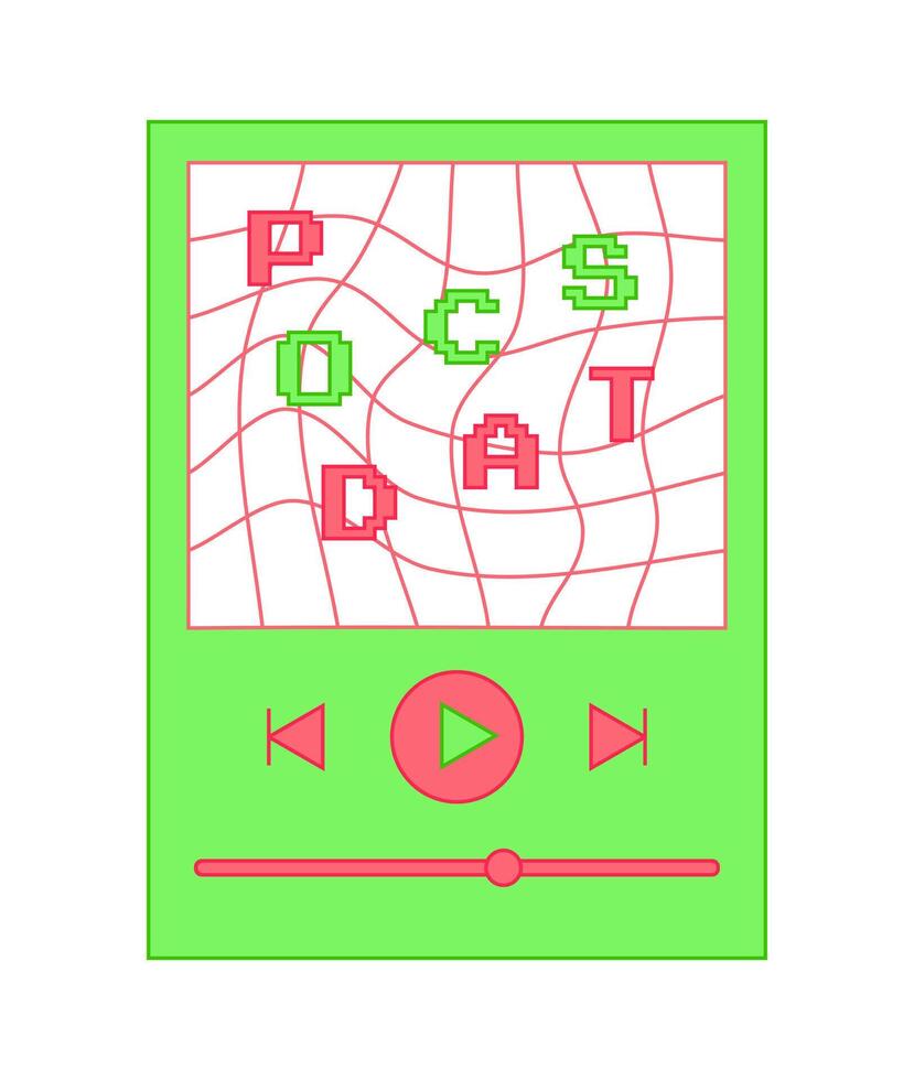 podcast jogador interface. ilustração vetor