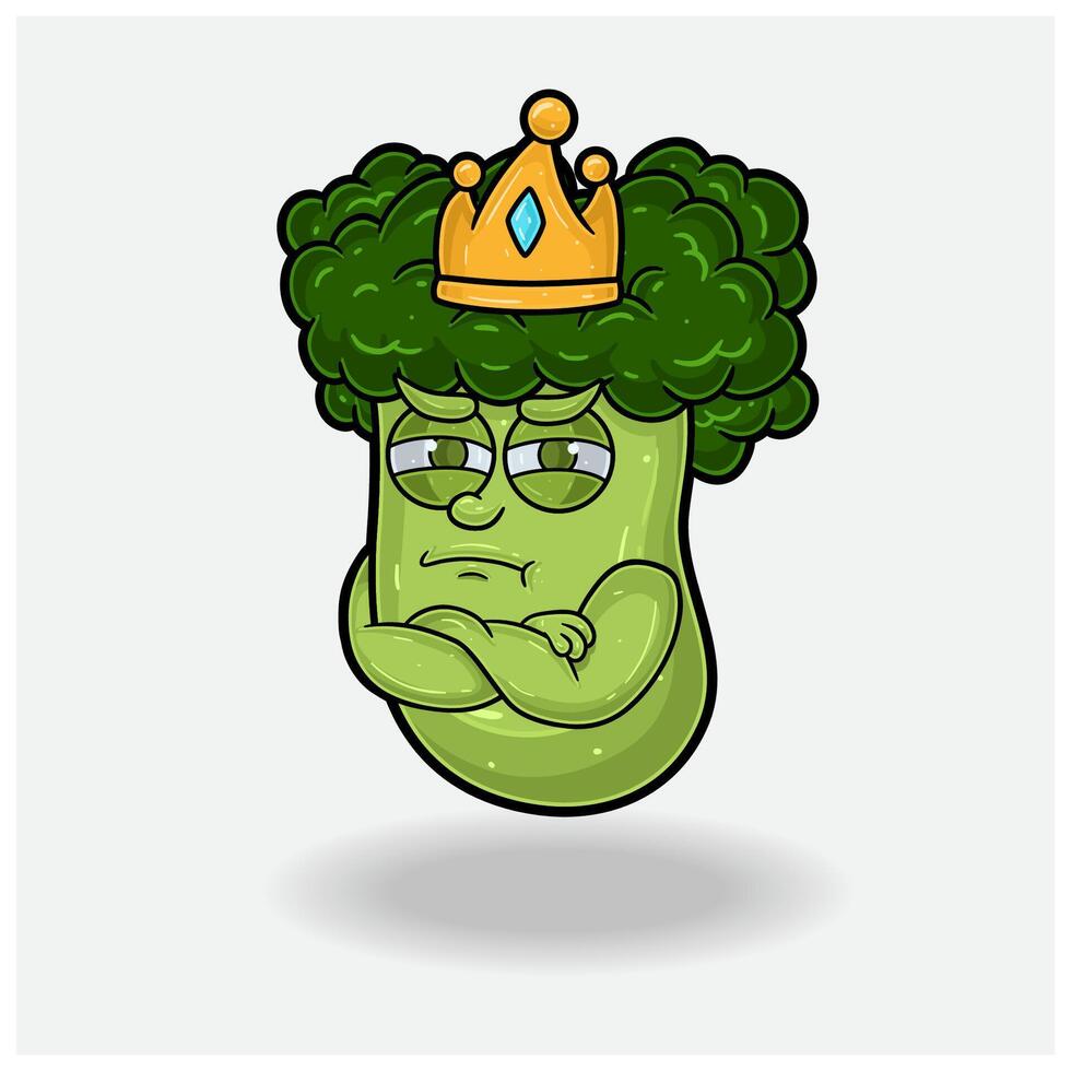 brócolis mascote personagem desenho animado com com ciumes expressão. vetor