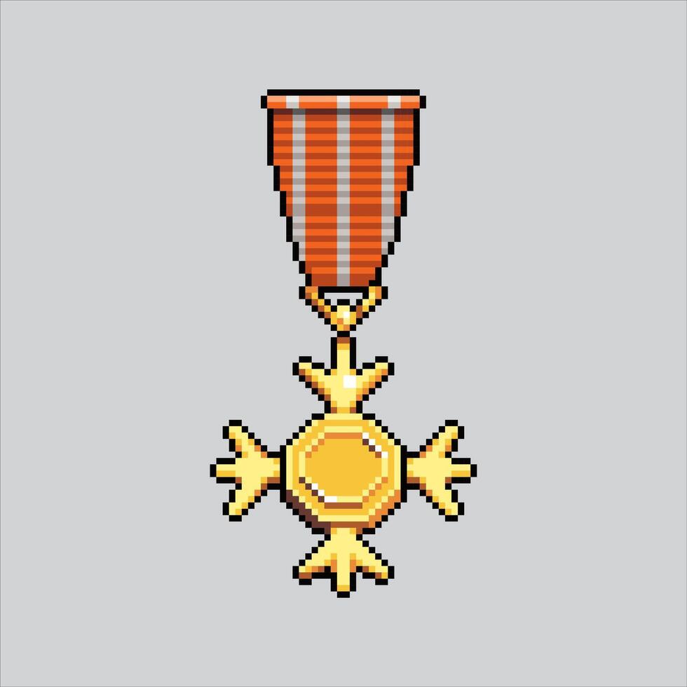 pixel arte ilustração militares medalha. pixelizada medalha. militares medalha guerra pixelizada para a pixel arte jogos e ícone para local na rede Internet e jogo. velho escola retrô. vetor
