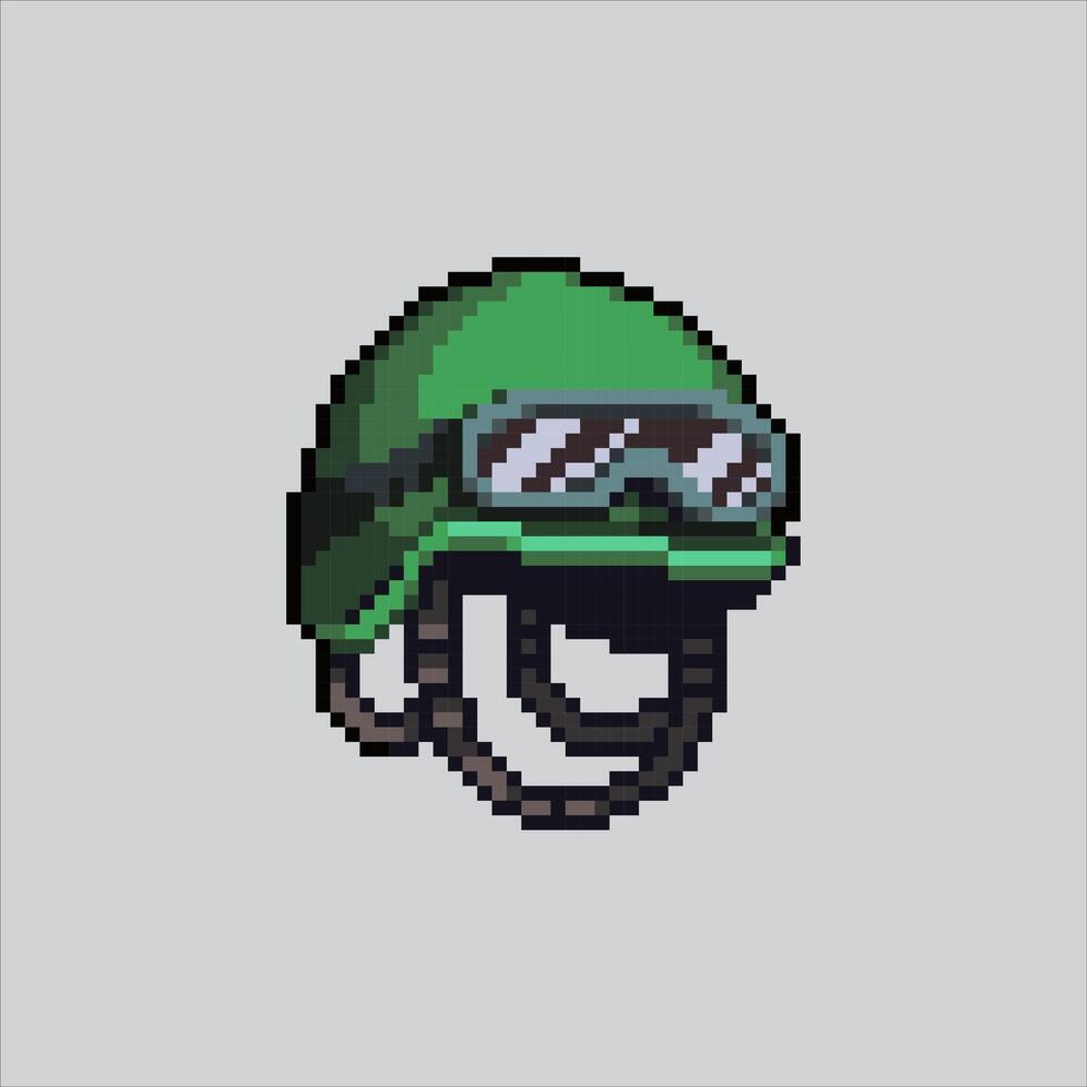 pixel arte ilustração militares capacete. pixelizada capacete. militares capacete guerra pixelizada para a pixel arte jogos e ícone para local na rede Internet e jogo. velho escola retrô. vetor
