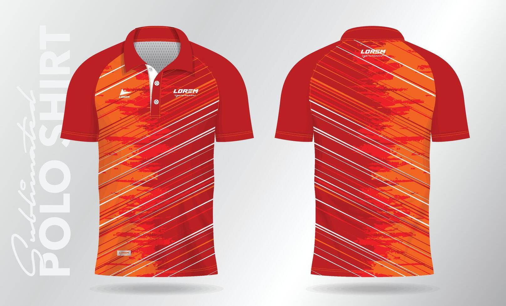 modelo de camisa esportiva branca vermelha para uniformes de time e design de camisetas de futebol vetor
