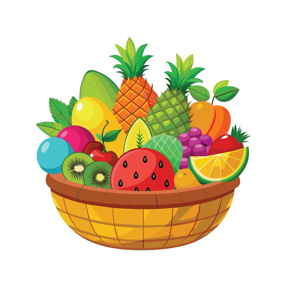 uma variedade do frutas ilustração vetor