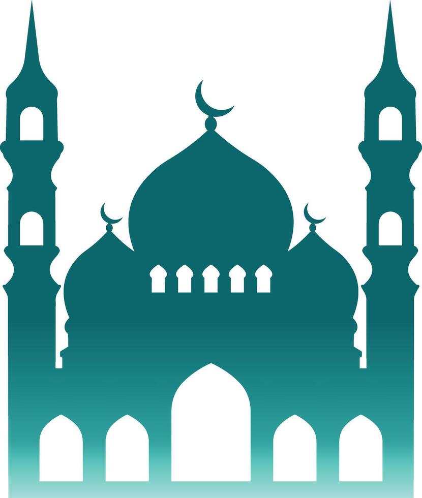 islâmico mesquita silhueta com gradiente cor. isolado ilustração vetor